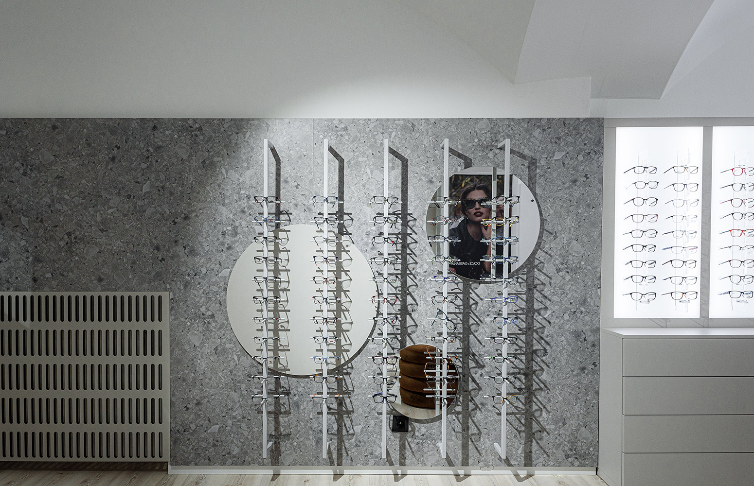 Interior design for the Aga Optometry shop from design-factory